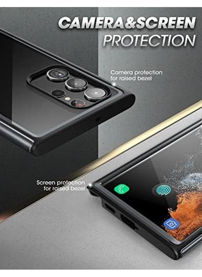 SupCase - Edge Xt Series Case For Samsung Galaxy S23 Ultra 5G 2023 Slim Frame Clear Protective Case With Built In Screen Protector Black - Image 1