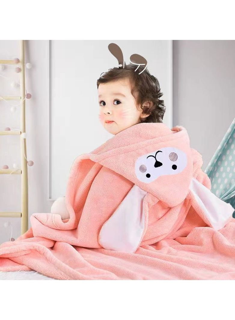 Loquat With Hood Coral Fleece Cloaks Bath Towels