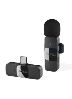 BOYA USB-C Wireless Lavalier Microphone Vlog, BY-V10 Lapel Microphone System, for USB-C Devices, Tablets, iPad, PC Computers, Samsung, Google Pixel, Xiaomi, 2.4Ghz