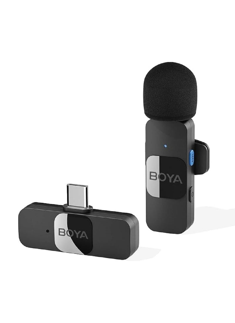 BOYA - BOYA USB-C Wireless Lavalier Microphone Vlog, BY-V10 Lapel Microphone System, for USB-C Devices, Tablets, iPad, PC Computers, Samsung, Google Pixel, Xiaomi, 2.4Ghz - Image 1