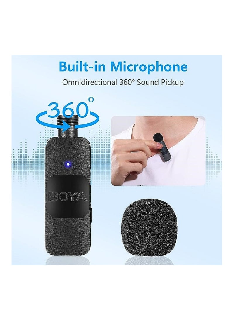 BOYA - BOYA USB-C Wireless Lavalier Microphone Vlog, BY-V10 Lapel Microphone System, for USB-C Devices, Tablets, iPad, PC Computers, Samsung, Google Pixel, Xiaomi, 2.4Ghz - Image 1