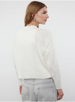 trendyol Ecru Soft Textured Basic Knitwear Cardigan TWOAW25HI00017  - Image 5