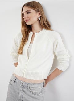 trendyol Ecru Soft Textured Basic Knitwear Cardigan TWOAW25HI00017  - Image 1