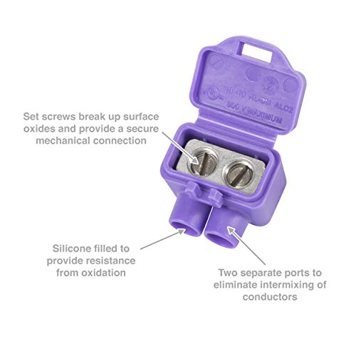 King Innovation 95025 AlumiConn Wire Connector, 25 pk, Purple, Count - Image 2