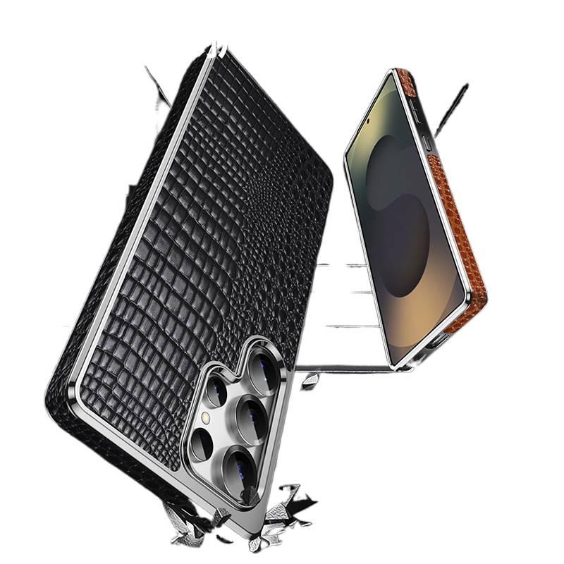 MagSafe Case | Leather Texture Drop Protection | Black | Shockproof Cover for Samsung Galaxy S23 Ultra - Image 3
