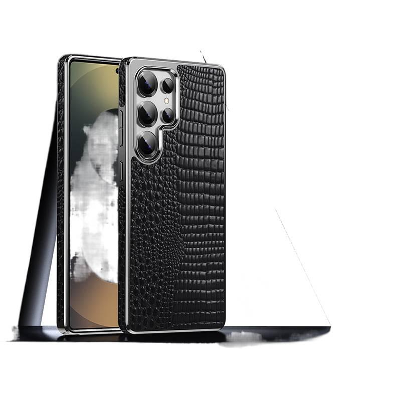MagSafe Case | Leather Texture Drop Protection | Black | Shockproof Cover for Samsung Galaxy S23 Ultra - Image 1