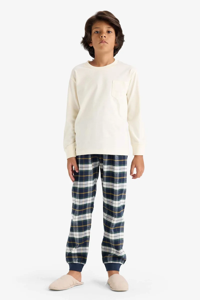 ديفاكتو Boy Regular Fit Flannel 2 Piece Pyjamas Set