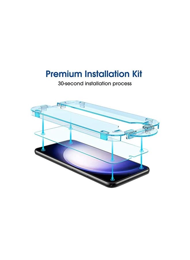 Amfilm amFilm (2 Pack) OneTouch Tempered Glass Screen Protector for Samsung Galaxy S23 5G 6.1 Inch, 9H Hardness with 2 Pack Tempered Glass Camera Lens Protector, Easiest to Installation and Bubble Free  - Image 3