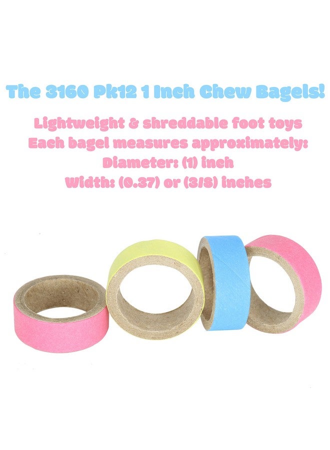 Bonka Bird Toys 3160 (Pk12) 1" Chew Bagels, Parrot Foot Talon Craft Cage Toy, Conure, Lories, Lorikeets, And Similar - Image 5