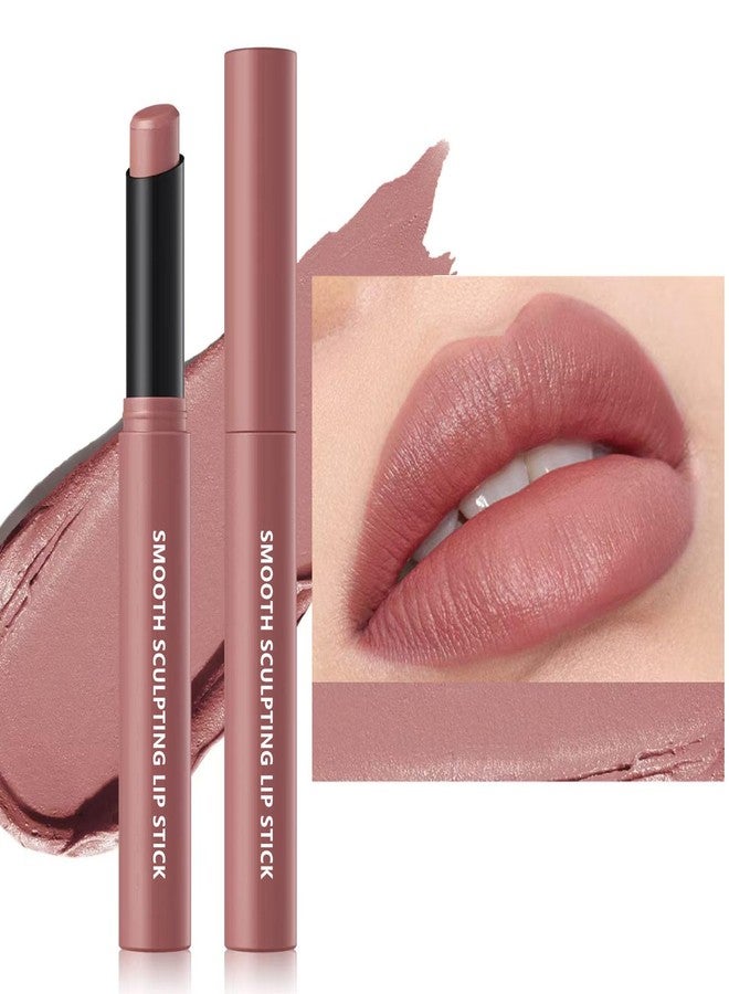 TWLBXMG Matte Lipstick Single, Long Lasting Waterproof Velvet Lipsticks, High Pigment Non-Stick Cup Not Fade Lipstick for Women，Quick Makeup Lightweight Portable 4# - Image 1