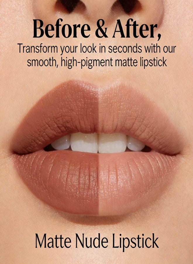 TWLBXMG Matte Lipstick Single, Long Lasting Waterproof Velvet Lipsticks, High Pigment Non-Stick Cup Not Fade Lipstick for Women，Quick Makeup Lightweight Portable 4# - Image 4