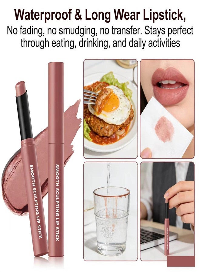 TWLBXMG Matte Lipstick Single, Long Lasting Waterproof Velvet Lipsticks, High Pigment Non-Stick Cup Not Fade Lipstick for Women，Quick Makeup Lightweight Portable 4# - Image 3