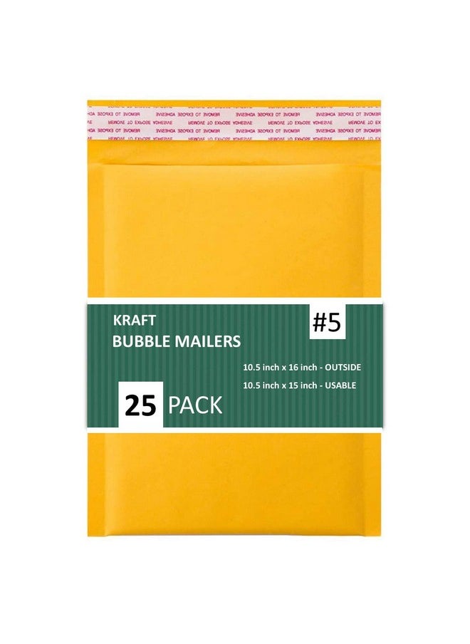 Sales4Less - 5 10.5X16 Inches Kraft Bubble Mailers Shipping Padded Envelopes Pack Of 25 Gold - Image 1