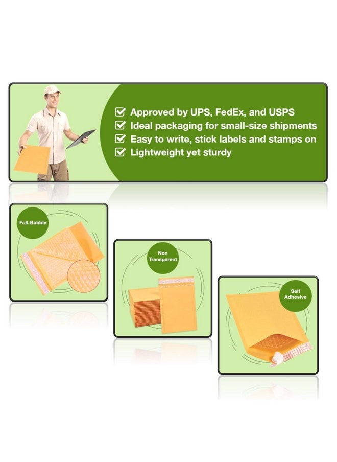 Sales4Less - 5 10.5X16 Inches Kraft Bubble Mailers Shipping Padded Envelopes Pack Of 25 Gold - Image 1