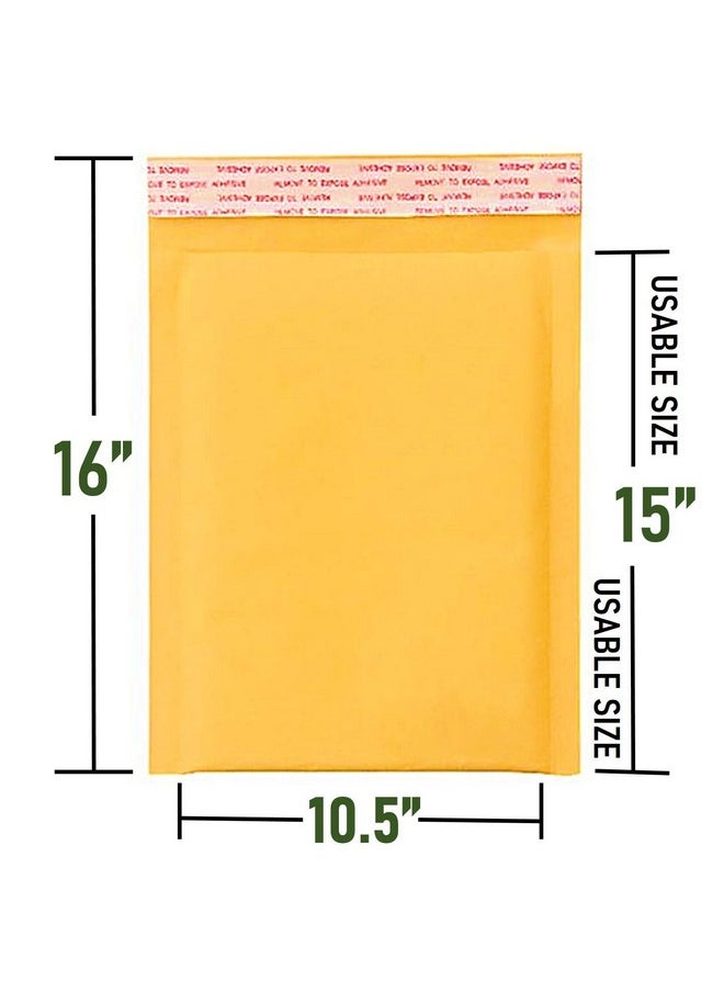 Sales4Less - 5 10.5X16 Inches Kraft Bubble Mailers Shipping Padded Envelopes Pack Of 25 Gold - Image 1