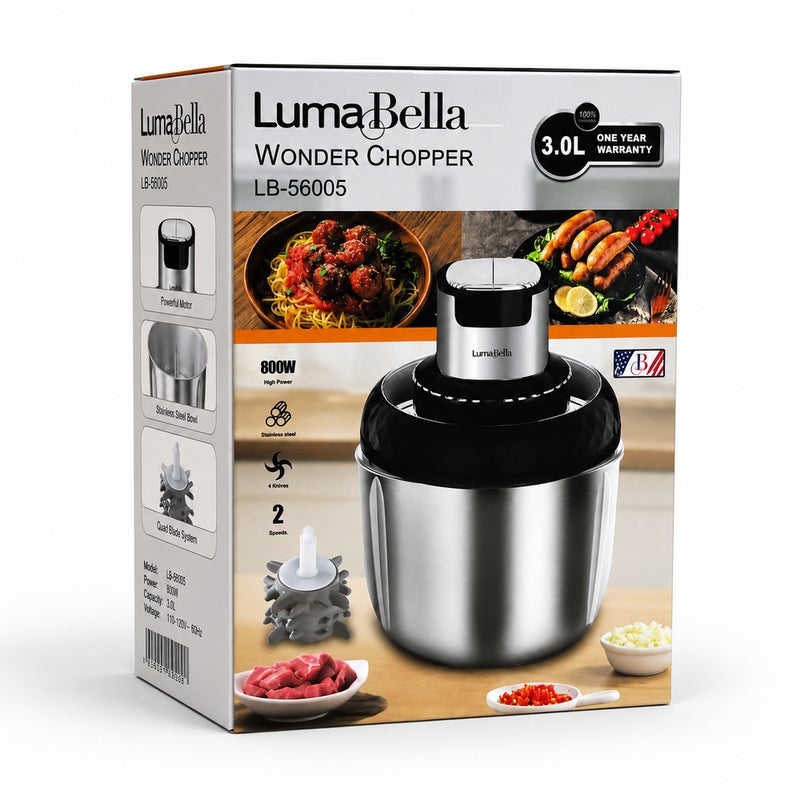 لوما بيلا قطاعة ومفرمة لوما بيلا 800 واط، 3 لتر - LB-56005 - Image 3