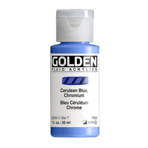 Golden Fluid Acrylic Paint 1 OunceCerulean Blue Chromium - Image 1