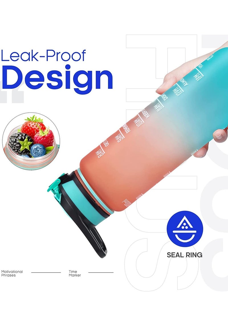 TYCOM Water Bottle 32oz Gym Bottle Sport Bottle Motivational Sports Bottle with Time Marker Leakproof Drinking Sport Gym Water Bottles for Fitness Gym Outdoor - Image 5