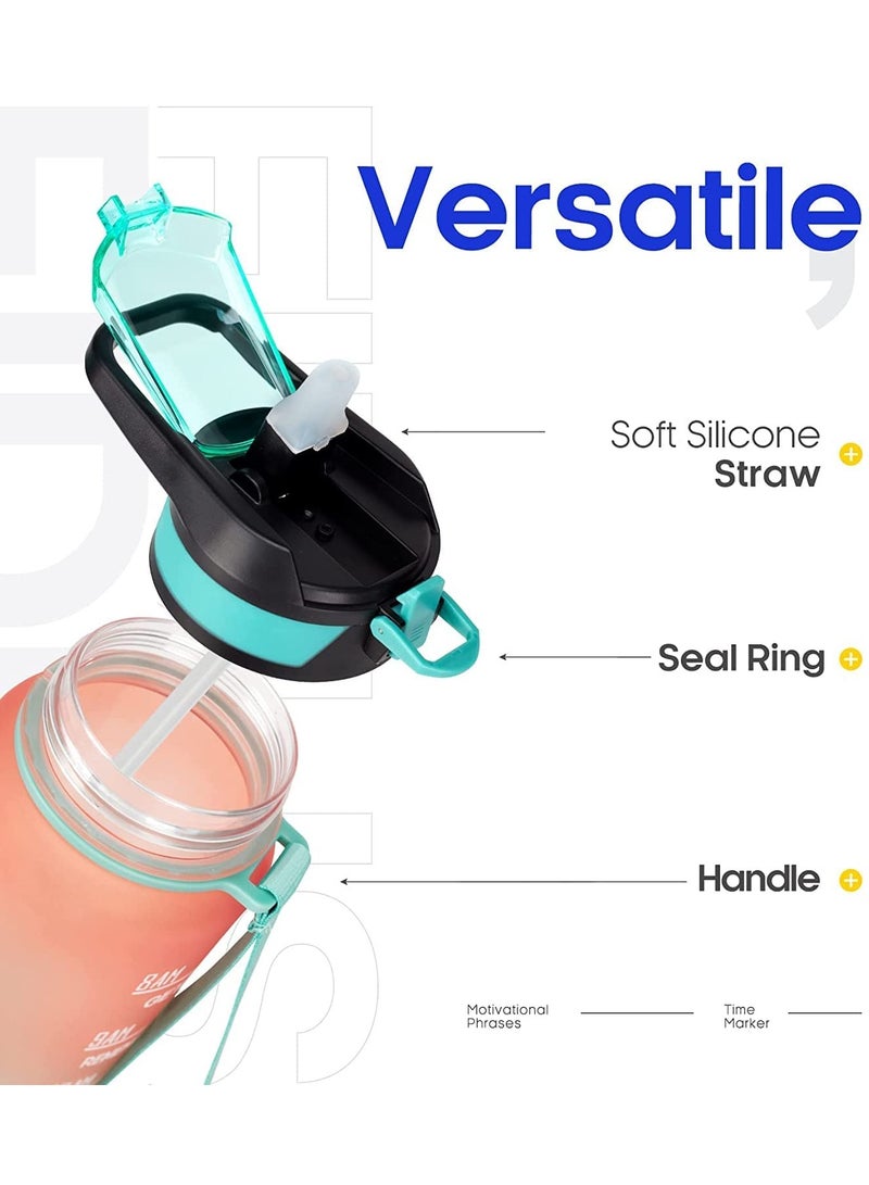 TYCOM Water Bottle 32oz Gym Bottle Sport Bottle Motivational Sports Bottle with Time Marker Leakproof Drinking Sport Gym Water Bottles for Fitness Gym Outdoor - Image 4