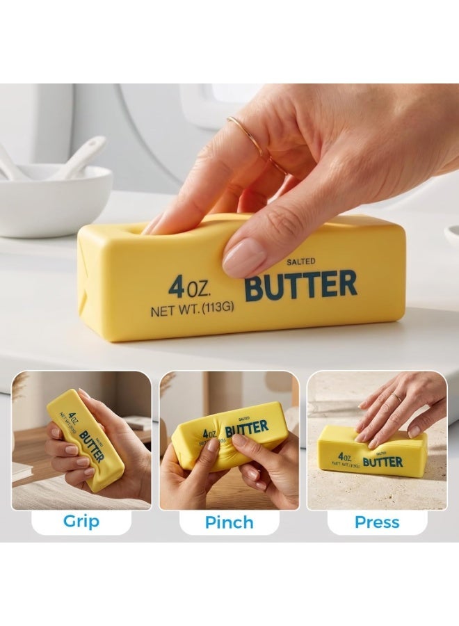 GIOIO Butter Squishy, Soft Slow Rising Squeeze Toys, Butter Stick Squishy Fidget Toys and Stress Balls Squishies for Office Desk Toys, Party Favors & Birthday Gifts(Yellow) - Image 3