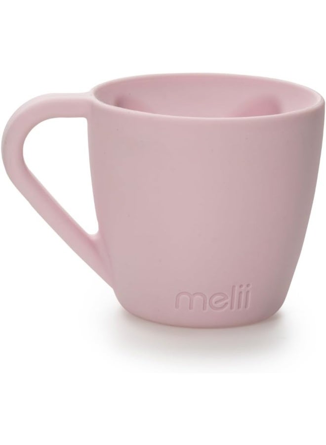 melii كوب سيليكون للأطفال 6.8 أونصة - لعب تمثيلي، متين، خالي من BPA، كوب سيليكون آمن للطعام للمشروبات الساخنة والباردة - آمن في غسالة الصحون والميكروويف، دب - وردي - Image 1