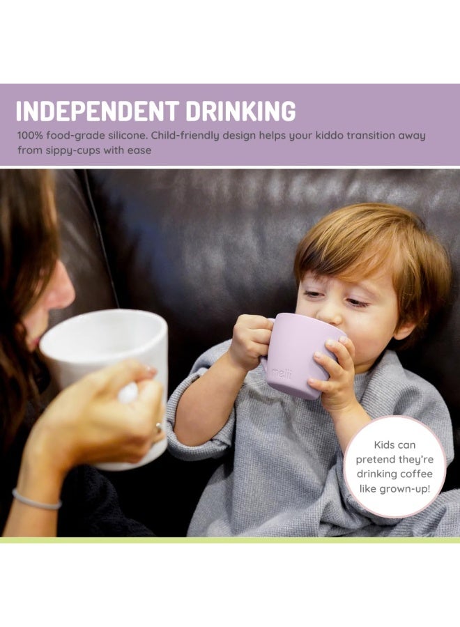 melii كوب سيليكون للأطفال 6.8 أونصة - لعب تمثيلي، متين، خالي من BPA، كوب سيليكون آمن للطعام للمشروبات الساخنة والباردة - آمن في غسالة الصحون والميكروويف، دب - وردي - Image 4