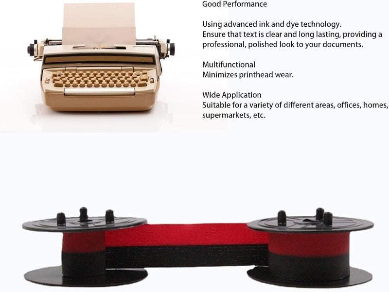 4Pack Calculator Ribbon Twin Spool, Red Black Ink for EL-1197PIII EL-2196BL MP21DX FR-2650TM - Universal Replacement for Printing Typewriter, Adding Machine - Image 5