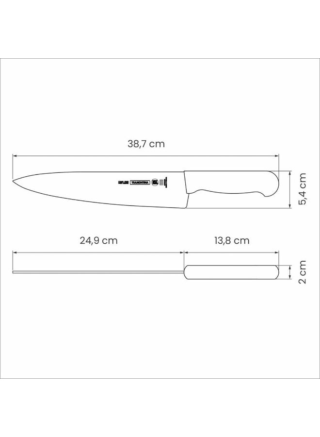 ترامونتينا سكين ترامونتينا الاحترافية للحوم بطول 10 بوصات بشفرة من الفولاذ المقاوم للصدأ ومقبض من البولي بروبيلين الأبيض مع حماية مضادة للميكروبات - Image 3