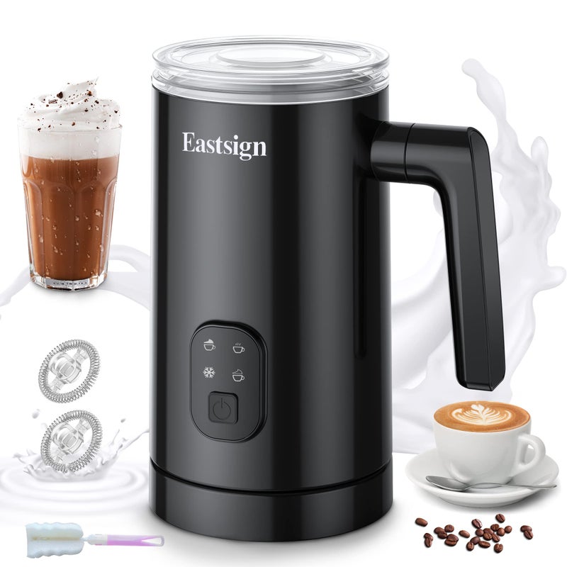 Eastsign Eastsign Milk Frother Milk Steamer for Coffee 4 in 1 Electric Milk Frother and Steamer Warm and Cold Foam Maker Hot Chocolate Maker Milk Warmer 12oz350ml Frother for Latte Cappuccino Matcha 
