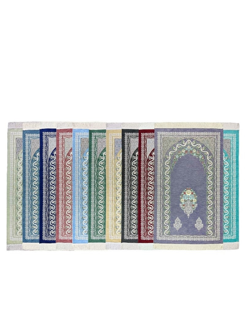 AL-HRAER Luxurious Long-lasting High-Quality Chenille Prayer Mat With Floral Islamic Designs And Decorations And Multiple Colors To Suit All Tastes 120X70 Cm  - Image 5