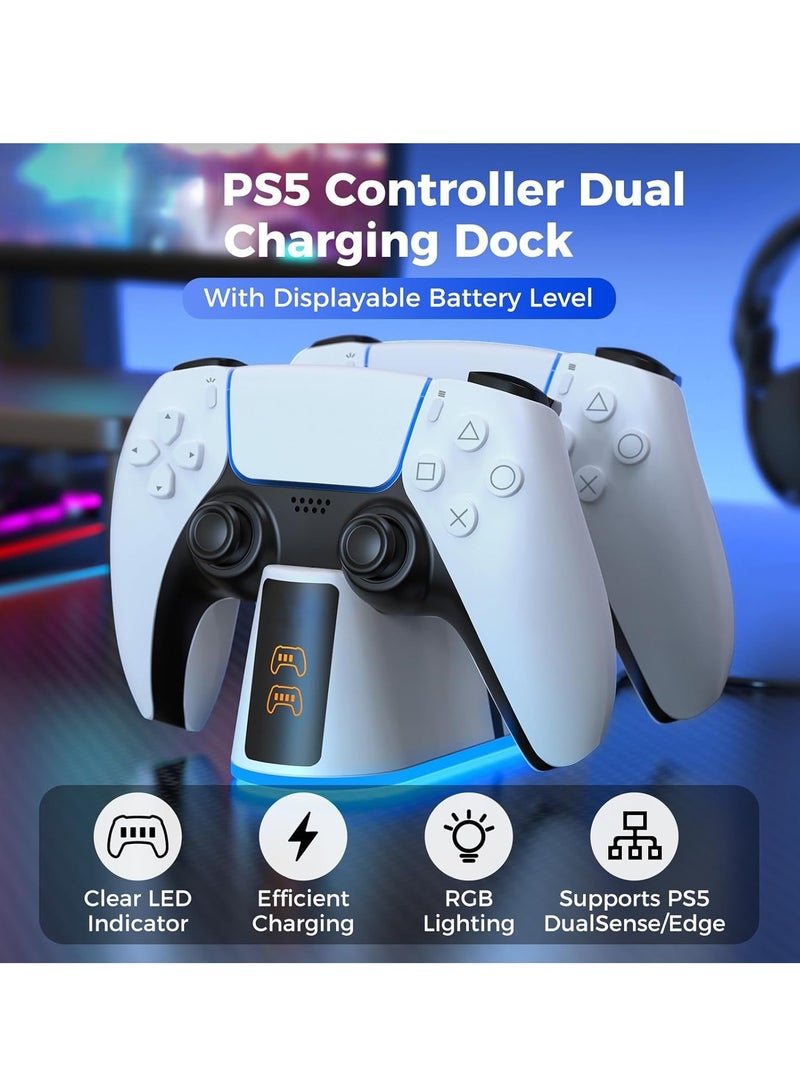PS5 Charging Station Dock-Dual Controller Charger for PlayStation 5 with LED Indicators&Included Type-C Cable,Fast Efficient PS5 Controller Charger - Image 2