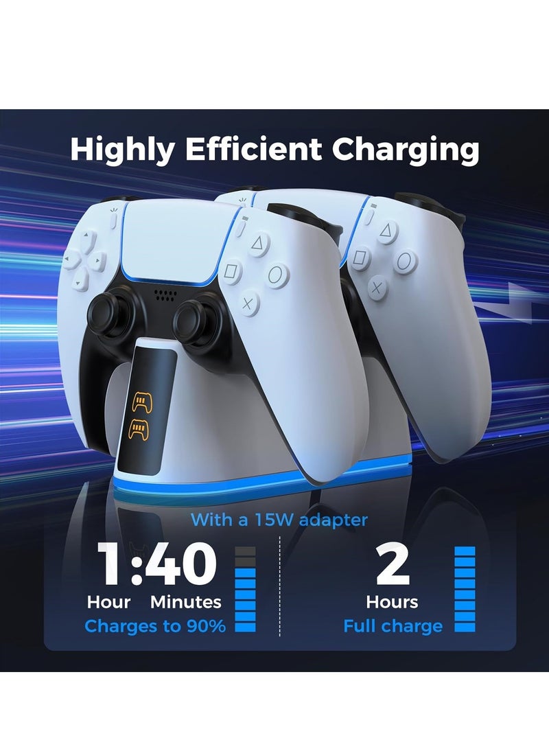 PS5 Charging Station Dock-Dual Controller Charger for PlayStation 5 with LED Indicators&Included Type-C Cable,Fast Efficient PS5 Controller Charger - Image 4