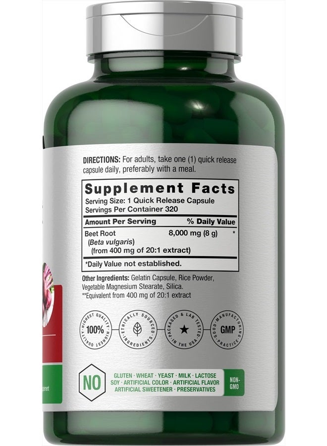 Horbaach كبسولات مسحوق جذر الشمندر 8000 ملغ | 320 حبة | صيغة خالية من الكائنات المعدلة وراثيًا وخالية من الغلوتين | مكمل مستخلص عشبي عالي الفعالية - Image 2