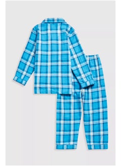 mothercare Blue Check Woven Pyjamas  - Image 1