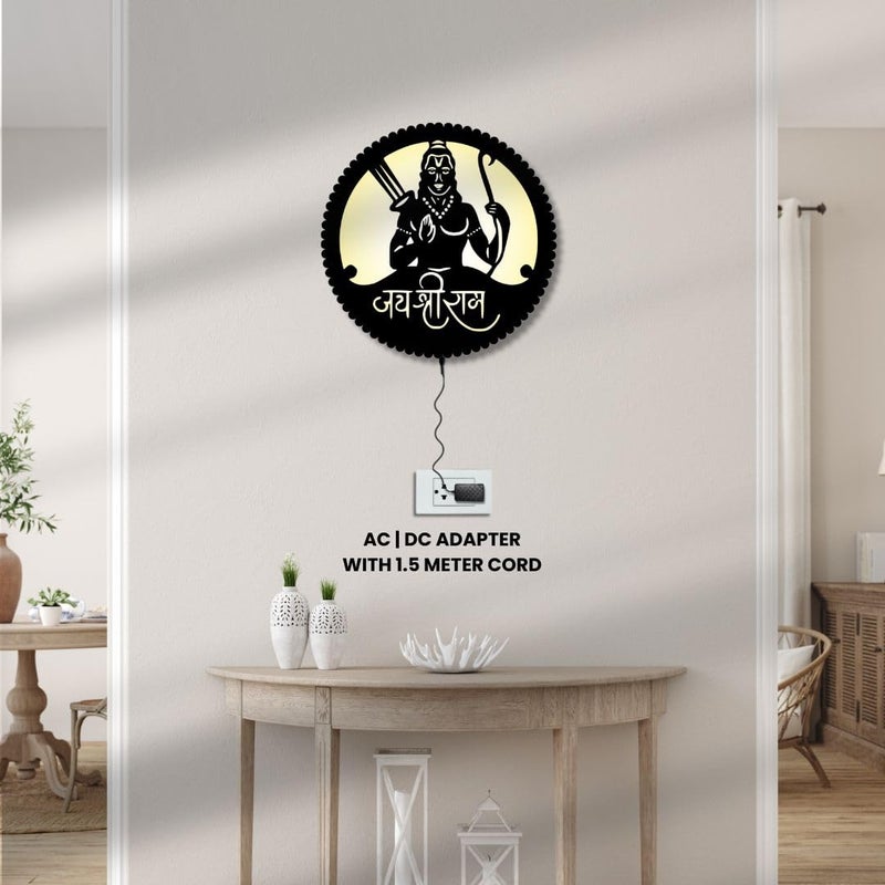 LASER ART Wall Decore Backlit Spiritual Wall Sconce for Home Dcor Living Room Meditation and Temple Wooden Material 12 Inch Size - Image 2