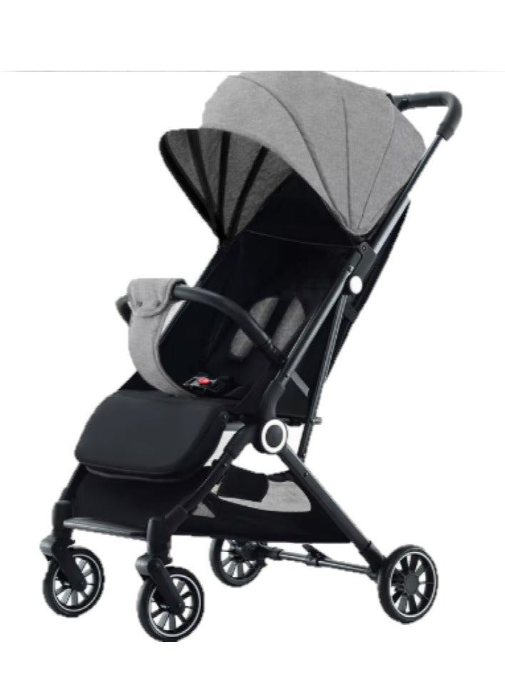Baby Stroller Pram Easy Folding Portable -Grey - Image 1