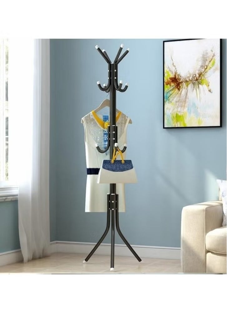 Generic Simple Floor Coat Rack Wrought Iron Hanger Bedroom Vertical Clothes Rack Foyer Bag Rack  - Image 1