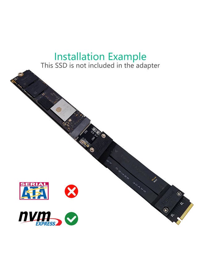 كابل تمديد محرك أقراص SSD M.2 NVMe أسود - Image 3