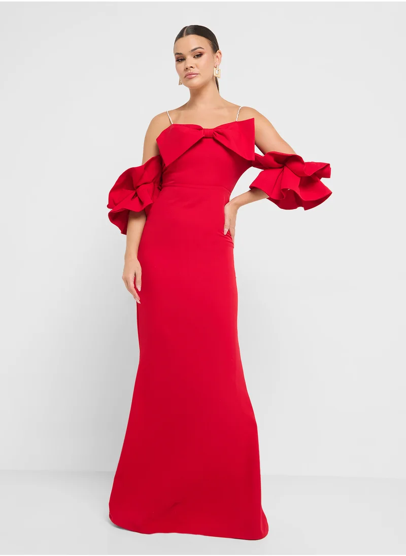 Ella Limited Edition Dress With Statement Bow & Ruffle