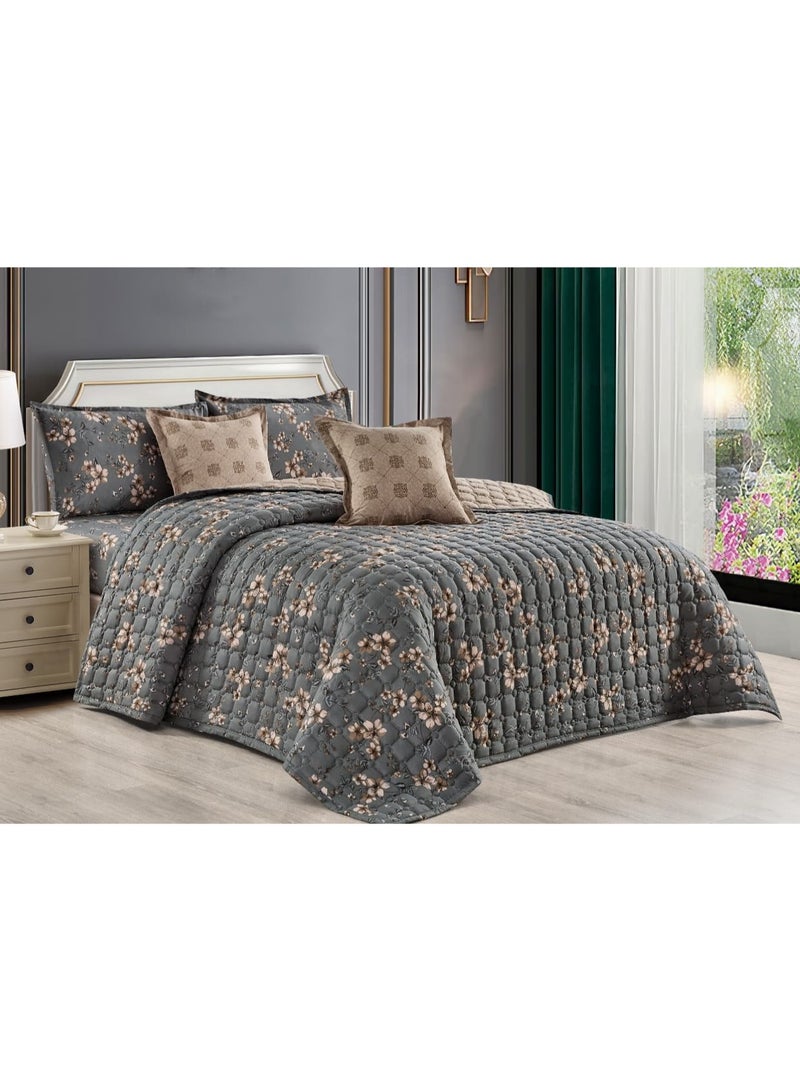 مون مفرش نفر ونص مشجر مضغوط يتكون من 4 قطع من المايكروفايبر مقاس 170*210سم - Image 1