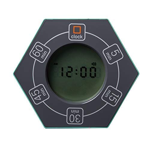 Znewtech Home & Office Timer with Clock, 5,15, 30, 45, 60 Minute Preset Countdown Timer, Easy-to-Use Time Management Tool (Cyan) - Image 2