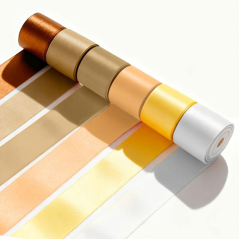 Set Of 6 Assorted Cool Color Satin Ribbons Each 1.5 Inches Wide Total 30 Yards Perfect For Crafts Gift Wrapping Easter Baskets Birthday Parties And Hair Bows - Image 1