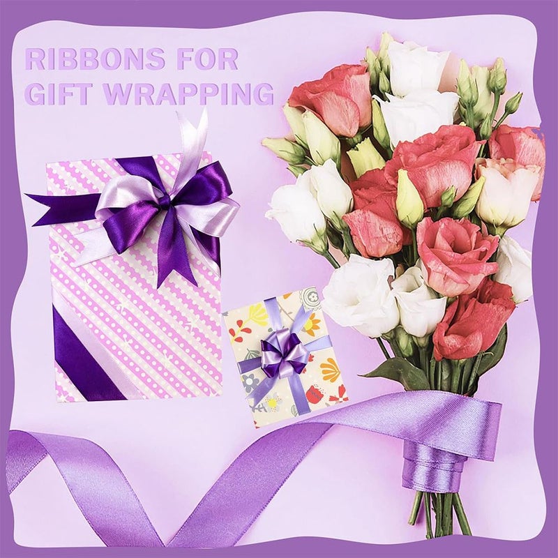 Set Of 6 Assorted Cool Color Satin Ribbons Each 1.5 Inches Wide Total 30 Yards Perfect For Crafts Gift Wrapping Easter Baskets Birthday Parties And Hair Bows - Image 2