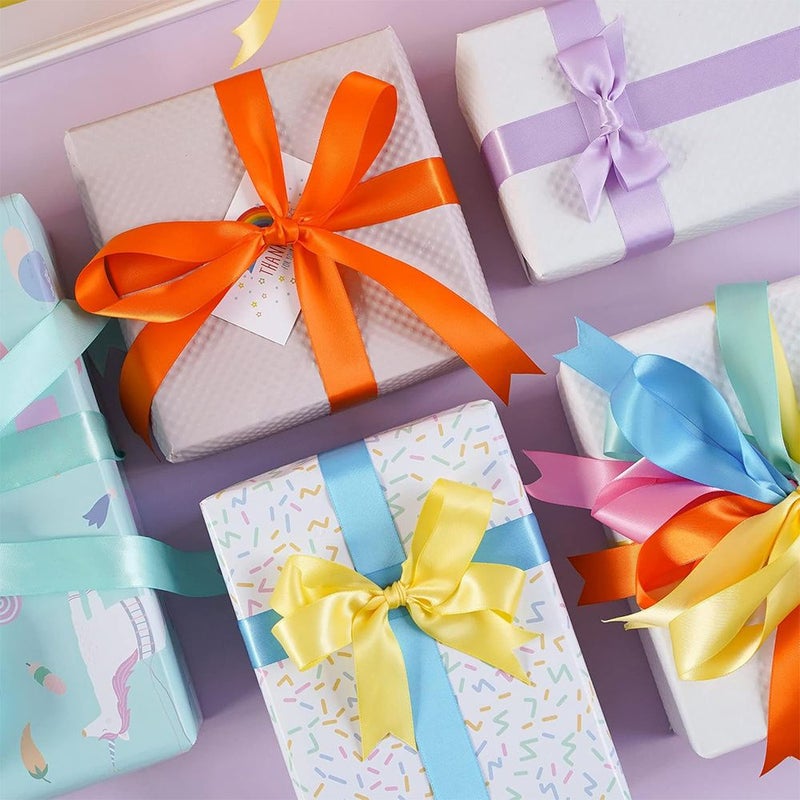 Set Of 6 Assorted Cool Color Satin Ribbons Each 1.5 Inches Wide Total 30 Yards Perfect For Crafts Gift Wrapping Easter Baskets Birthday Parties And Hair Bows - Image 5