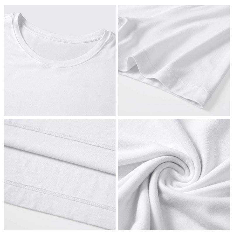 COLORFULLEAF Men's Crew Neck Undershirts Bamboo Rayon Short Sleeve Tees Slim-fit T-Shirts (White, M) - Image 5