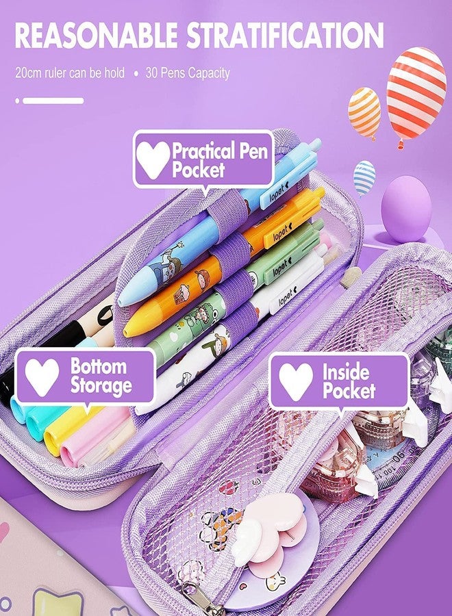 Tilak Venture TILAKVENTURE 3D Cover Eva Space Astronaut Theme Pencil Case Large Capacity Pencil Pouch Bag Compass School Pouch Organizer for Students Kids Stylish Pen Holder Pouch Stationery Box - Canvas, Pink - Image 3