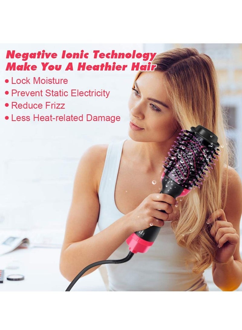 ELTRAZONE Hair Dryer Brush, Blow Dryer Brush, 4 in 1 Hot Air Brush, One Step Hair Dryer & Styler Volumizer with Enhanced Titanium Barrel, Brush Blow Dryer for Women (Red) - Image 3
