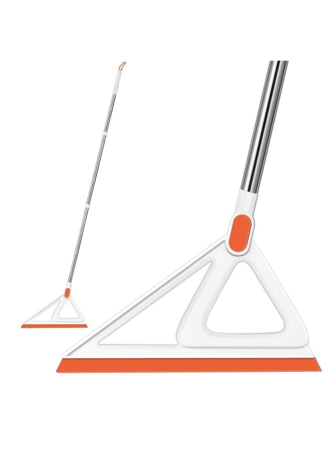 HOMESTAR Multifunction Magic Broom, Silicone Squeegee Broom for Floor, Rubber Broom Sweeper for Living Room, Kitchen, Bathroom-Easy Dry The Glass (Orange, 54 INCH) - Image 1