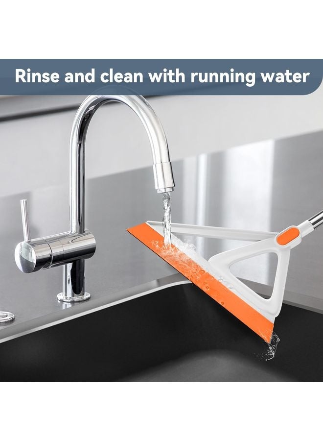 HOMESTAR Multifunction Magic Broom, Silicone Squeegee Broom for Floor, Rubber Broom Sweeper for Living Room, Kitchen, Bathroom-Easy Dry The Glass (Orange, 54 INCH) - Image 4