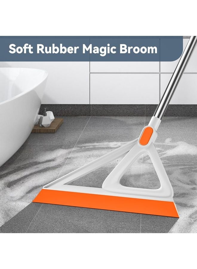 HOMESTAR Multifunction Magic Broom, Silicone Squeegee Broom for Floor, Rubber Broom Sweeper for Living Room, Kitchen, Bathroom-Easy Dry The Glass (Orange, 54 INCH) - Image 2